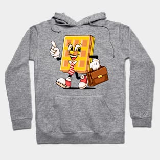 Waffle goes to office cartoon mascot Hoodie